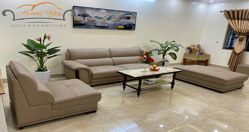 Bàn giao bộ sofa phòng khách HY336 sang trọng  tại nhà cô LIễu Hải Phòng.